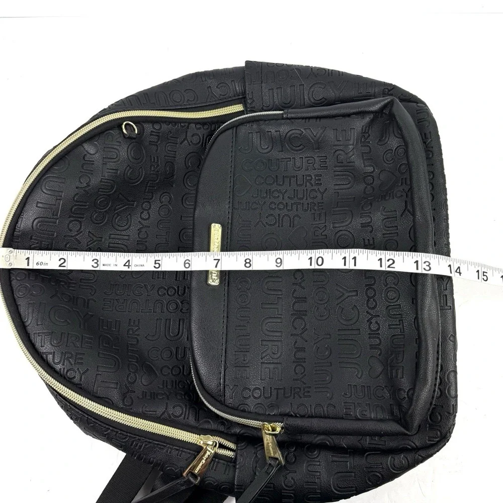 Juicy Couture Word Play Backpack Black Faux Leather Street Wear Chic Handbag New